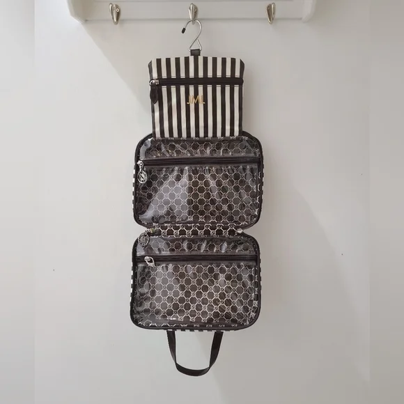 Henri Bendel Vintage Centennial Stripe Large Hanging Travel Accessory Bag - Picture 4 of 13